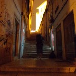 Nachts in Coimbra auf dem Weg zur Uni